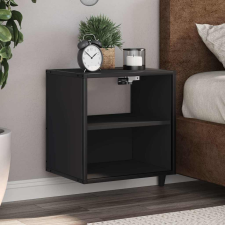 vidaXL fekete falra szerelhető éjjeliszekrény 40 x 31 x 39,5 cm bútor