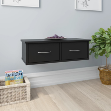 vidaXL Fekete falra szerelhető fiókos polc 60 x 26 x 18,5 cm kerti bútor