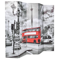 vidaXL fekete-fehér londoni busz mintás paraván 200 x 170 cm (245875) bútor