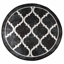 vidaXL fekete-fehér mosható csúszásgátló szőnyeg Ø 120 cm (136608) lakástextília