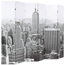 vidaXL fekete-fehér New York mintás paraván 228 x 170 cm bútor