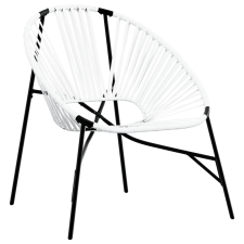 vidaXL fekete fehér polyrattan kerti tojás szék (4009288) kerti bútor