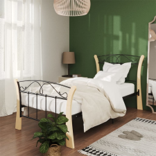 vidaXL fekete fém ágykeret 90 x 200 cm ágy és ágykellék