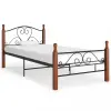 vidaXL Fekete fém ágykeret 90 x 200 cm
