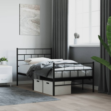 vidaXL fekete fém ágykeret fej- és lábtámlával 100 x 190 cm ágy és ágykellék