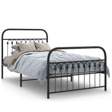 vidaXL fekete fém ágykeret fej- és lábtámlával 100 x 190 cm ágy és ágykellék
