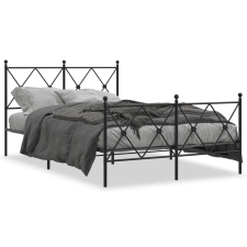 vidaXL fekete fém ágykeret fej- és lábtámlával 120 x 190 cm ágy és ágykellék