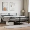 vidaXL fekete fém ágykeret fej- és lábtámlával 120 x 190 cm