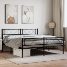 vidaXL fekete fém ágykeret fej- és lábtámlával 120 x 190 cm ágy és ágykellék
