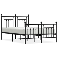 vidaXL fekete fém ágykeret fej- és lábtámlával 120 x 190 cm (353552) ágy és ágykellék