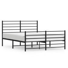 vidaXL fekete fém ágykeret fej- és lábtámlával 120 x 200 cm (352335) ágy és ágykellék