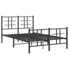vidaXL fekete fém ágykeret fej- és lábtámlával 120 x 200 cm (355577) ágy és ágykellék