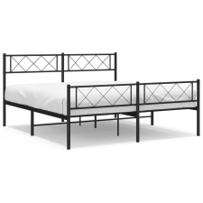 vidaXL fekete fém ágykeret fej- és lábtámlával 120 x 200 cm (372293) ágy és ágykellék