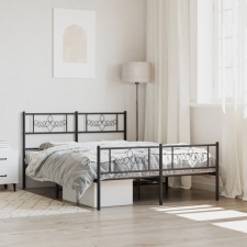 vidaXL fekete fém ágykeret fej- és lábtámlával 135 x 190 cm ágy és ágykellék