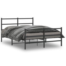 vidaXL fekete fém ágykeret fej- és lábtámlával 135 x 190 cm ágy és ágykellék