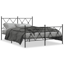 vidaXL fekete fém ágykeret fej- és lábtámlával 140 x 190 cm ágy és ágykellék
