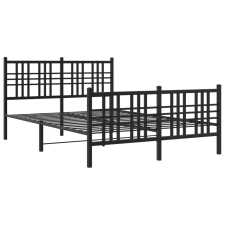 vidaXL fekete fém ágykeret fej- és lábtámlával 140 x 190 cm (376342) ágy és ágykellék