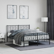 vidaXL fekete fém ágykeret fej- és lábtámlával 140 x 200 cm ágy és ágykellék