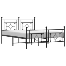 vidaXL fekete fém ágykeret fej- és lábtámlával 140 x 200 cm (374358) ágy és ágykellék
