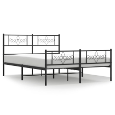 vidaXL fekete fém ágykeret fej- és lábtámlával 150 x 200 cm (355287) ágy és ágykellék