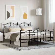 vidaXL fekete fém ágykeret fej- és lábtámlával 160 x 200 cm ágy és ágykellék