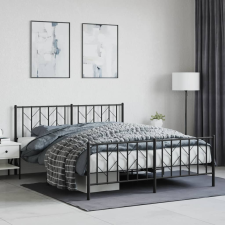 vidaXL fekete fém ágykeret fej- és lábtámlával 160 x 200 cm ágy és ágykellék