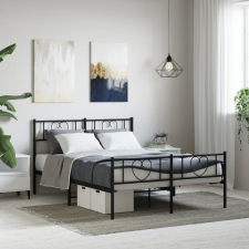 vidaXL fekete fém ágykeret fej- és lábtámlával 160 x 200 cm ágy és ágykellék