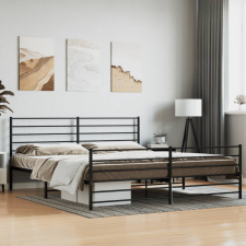 vidaXL fekete fém ágykeret fej- és lábtámlával 180 x 200 cm ágy és ágykellék