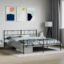 vidaXL fekete fém ágykeret fej- és lábtámlával 180 x 200 cm ágy és ágykellék