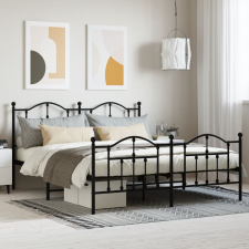 vidaXL fekete fém ágykeret fej- és lábtámlával 183 x 213 cm ágy és ágykellék