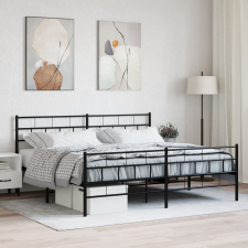 vidaXL fekete fém ágykeret fej- és lábtámlával 183 x 213 cm ágy és ágykellék