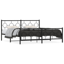 vidaXL fekete fém ágykeret fej- és lábtámlával 183 x 213 cm ágy és ágykellék