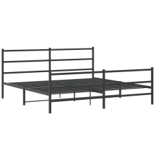 vidaXL fekete fém ágykeret fej- és lábtámlával 183 x 213 cm (355388) ágy és ágykellék