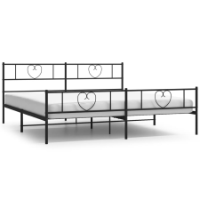 vidaXL fekete fém ágykeret fej- és lábtámlával 183 x 213 cm  (355486) ágy és ágykellék