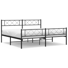 vidaXL fekete fém ágykeret fej- és lábtámlával 183 x 213 cm (372300) ágy és ágykellék