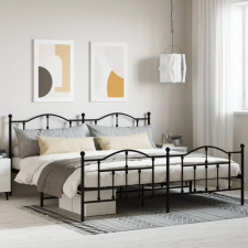 vidaXL fekete fém ágykeret fej- és lábtámlával 193 x 203 cm ágy és ágykellék