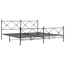 vidaXL fekete fém ágykeret fej- és lábtámlával 193 x 203 cm (376526) ágy és ágykellék