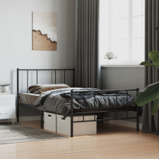 vidaXL fekete fém ágykeret fej- és lábtámlával 75 x 190 cm ágy és ágykellék