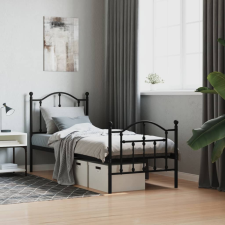 vidaXL fekete fém ágykeret fej- és lábtámlával 75 x 190 cm ágy és ágykellék