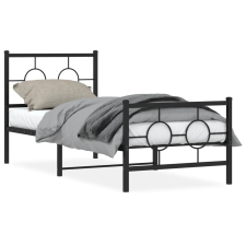 vidaXL fekete fém ágykeret fej- és lábtámlával 75 x 190 cm ágy és ágykellék