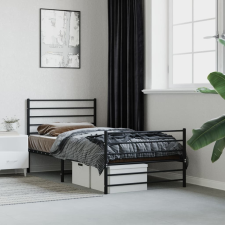 vidaXL fekete fém ágykeret fej- és lábtámlával 80 x 200 cm ágy és ágykellék