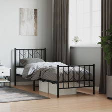 vidaXL fekete fém ágykeret fej- és lábtámlával 80 x 200 cm ágy és ágykellék