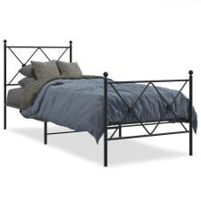 vidaXL fekete fém ágykeret fej- és lábtámlával 80 x 200 cm ágy és ágykellék
