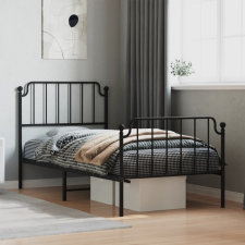 vidaXL fekete fém ágykeret fej- és lábtámlával 90 x 200 cm ágy és ágykellék