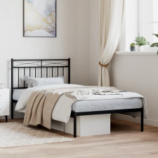 vidaXL fekete fém ágykeret fejtámlával 100 x 190 cm ágy és ágykellék