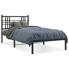 vidaXL fekete fém ágykeret fejtámlával 100 x 190 cm ágy és ágykellék