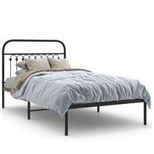 vidaXL fekete fém ágykeret fejtámlával 100 x 190 cm ágy és ágykellék