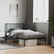 vidaXL fekete fém ágykeret fejtámlával 100 x 200 cm ágy és ágykellék