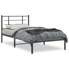 vidaXL fekete fém ágykeret fejtámlával 100 x 200 cm ágy és ágykellék