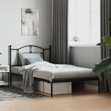 vidaXL fekete fém ágykeret fejtámlával 100 x 200 cm ágy és ágykellék
